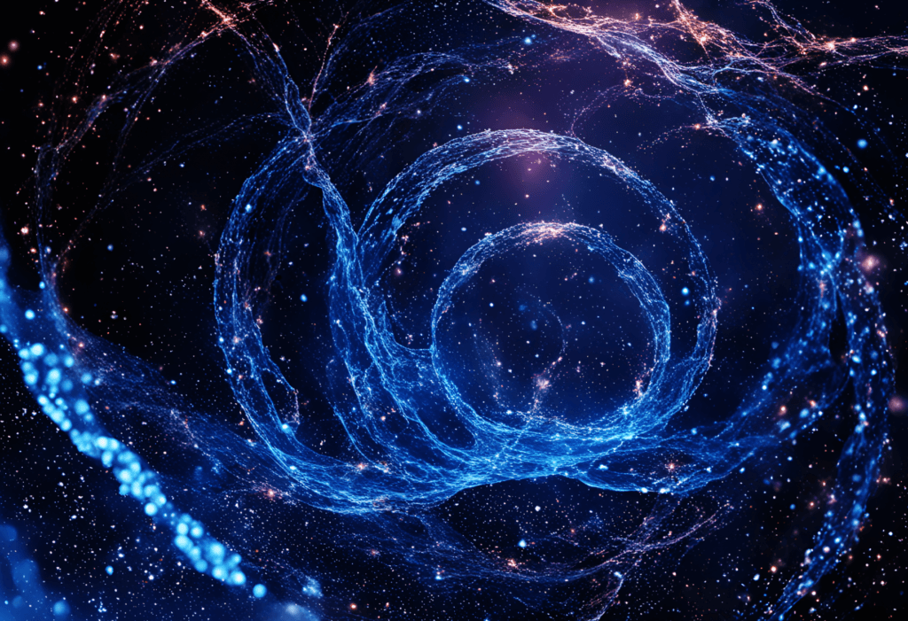 Abstrakte Darstellung von Wellen und Teilchen in der Quantenphysik